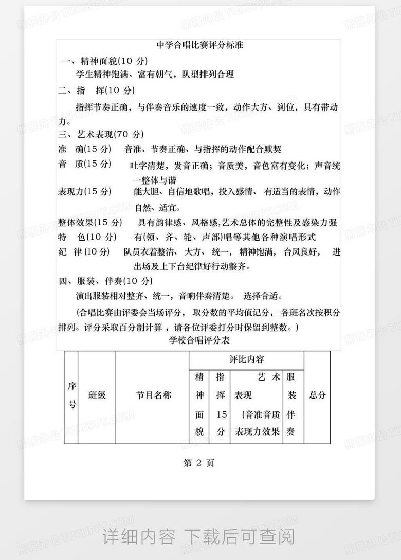 科技智能引领时代风潮，合唱比赛评分表重塑音乐盛宴体验